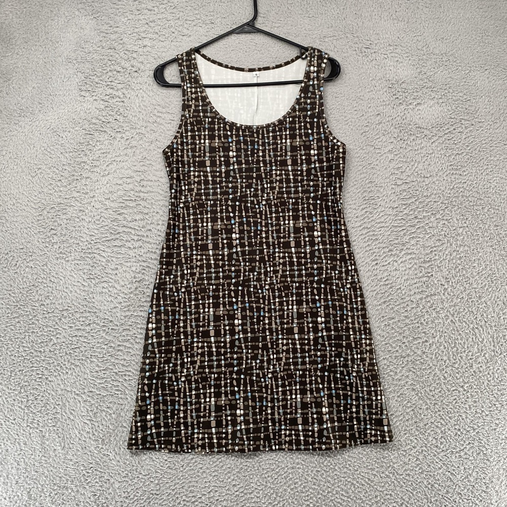 Nuu Muu Dress Womens Small Brown Geometric Sleeveless A Line Active Travel Sport